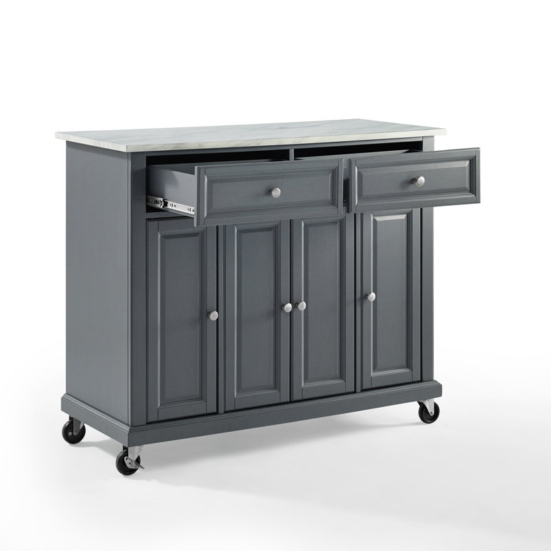 Andover Mills™ Moser Paper Marble Kitchen Island & Reviews Wayfair